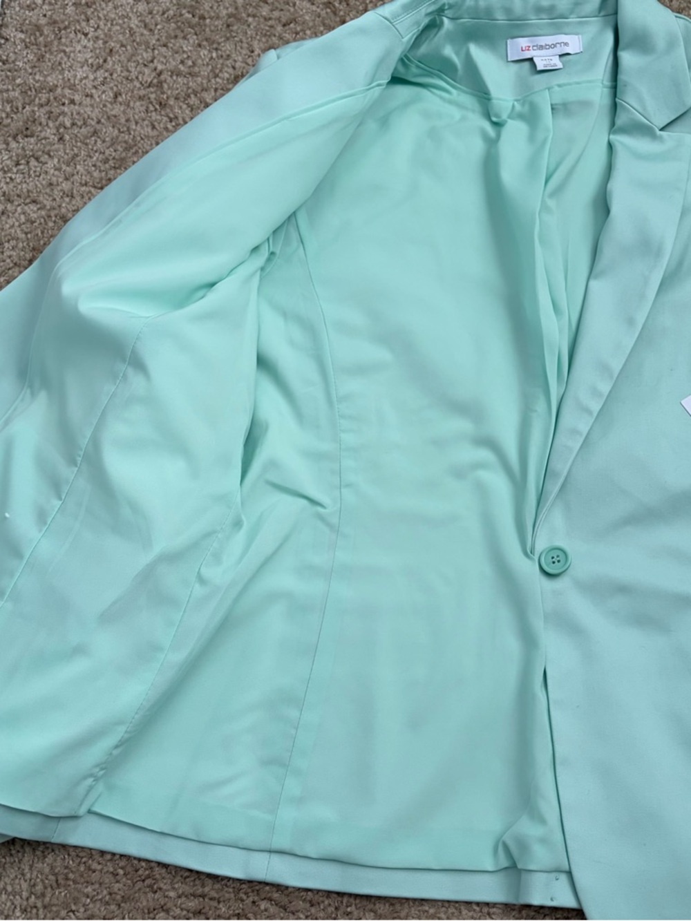 NWT Liz Claiborne Mint Green Kate Single-Button Blazer - Picture 4 of 5